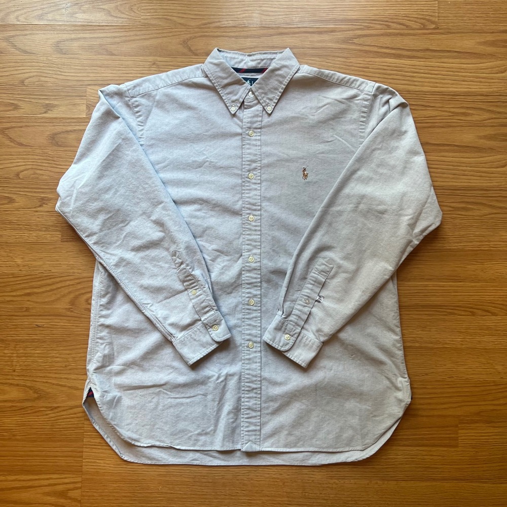 Polo Ralph Lauren Classic Fit Oxford Shirt Mens XL Light Blue Long Sleeve Pony